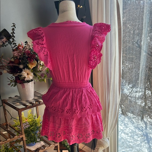Pink Ruffled Eyelet Dress - Picture 3 of 4